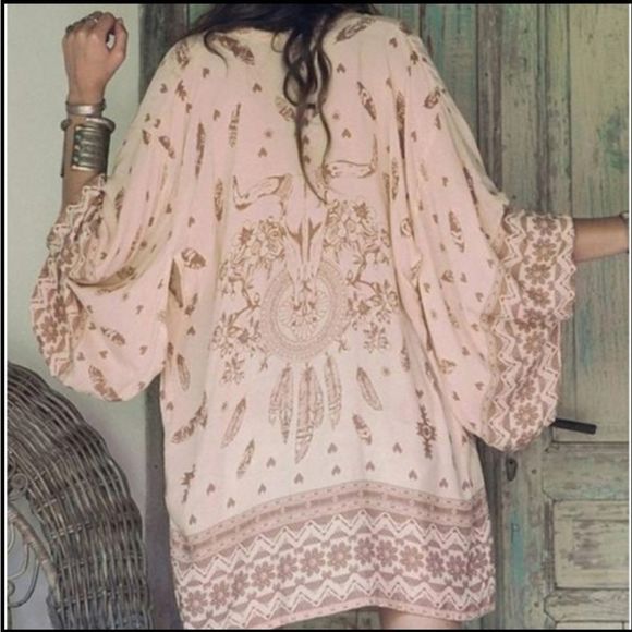 Summer Chiffon Boho Kimono Cardigan Large NWT - Picture 4 of 5